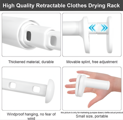 WELLORA Portable-Foldable Cloth Hanger 🧺🔥 (Holds Up to 10KG 💪) PACK OF TWO