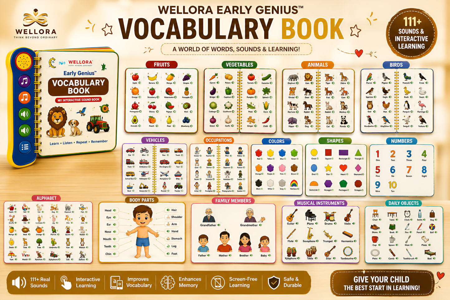 WELLORA Early Genius™ VOCABULARY BOOK